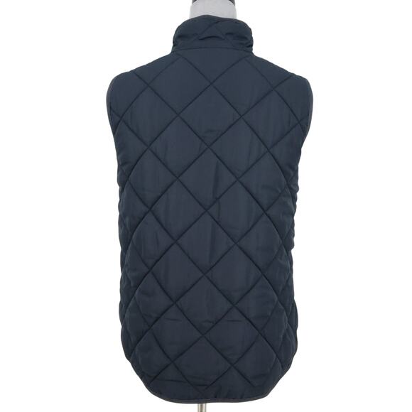 J Crew Mercantile Vest Plus Size 2X Navy Blue Quilted Puffer Full Zip Pockets - Picture 2 of 16